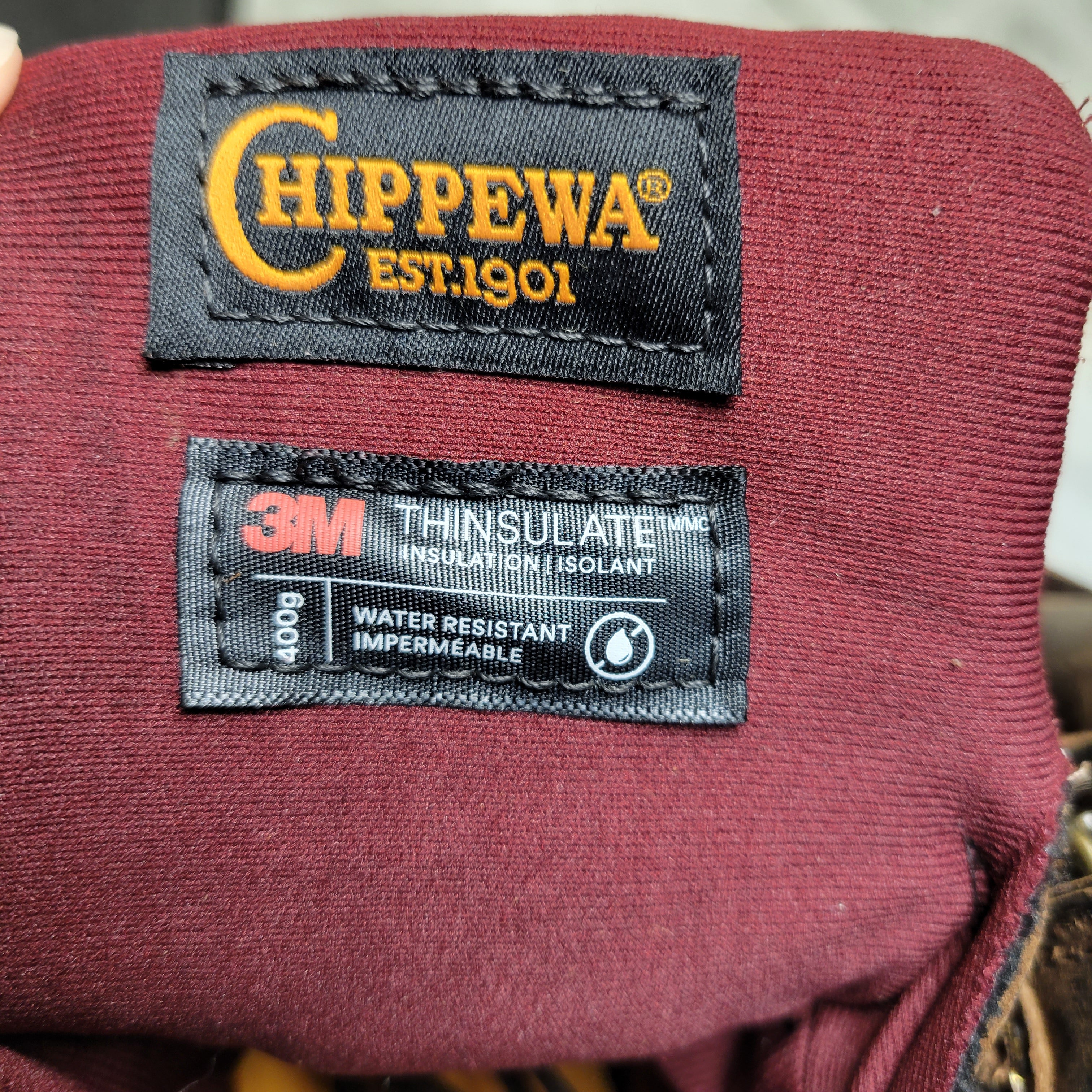 Chippewa Men's 8" Waterproof Insulated Steel Toe Work Boot, Brown 10E *READ* (7877177508078)